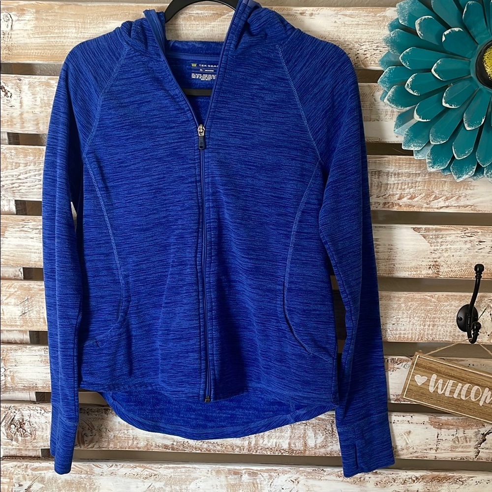 🔥🔥 (3/$20) 
Gel Gear Blue Athletic Fitted Zip-Up Hoodie
Size Petite Small